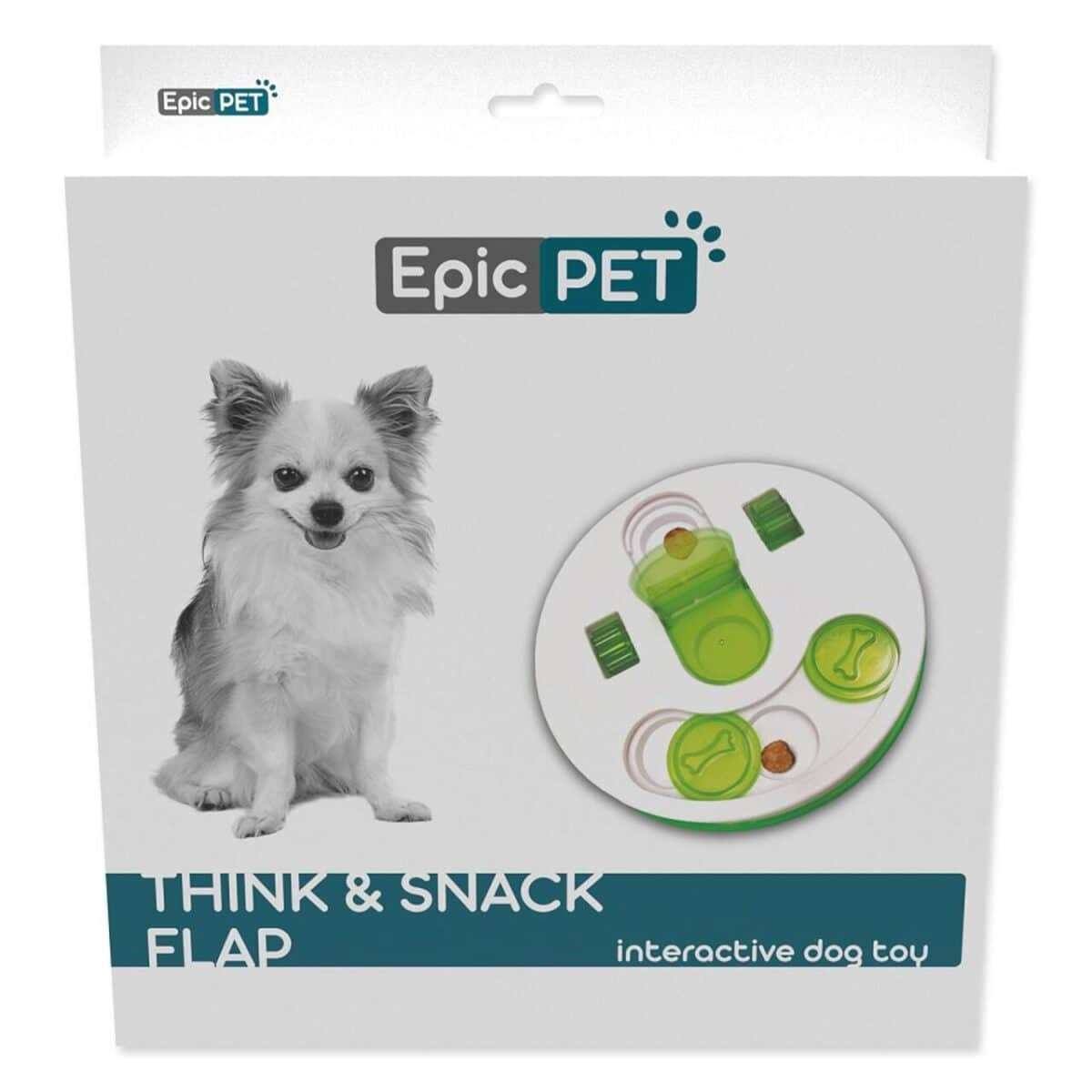 epic pet think & snack flap - interaktyvus žaislas, galvosūkis šunims, 23cm