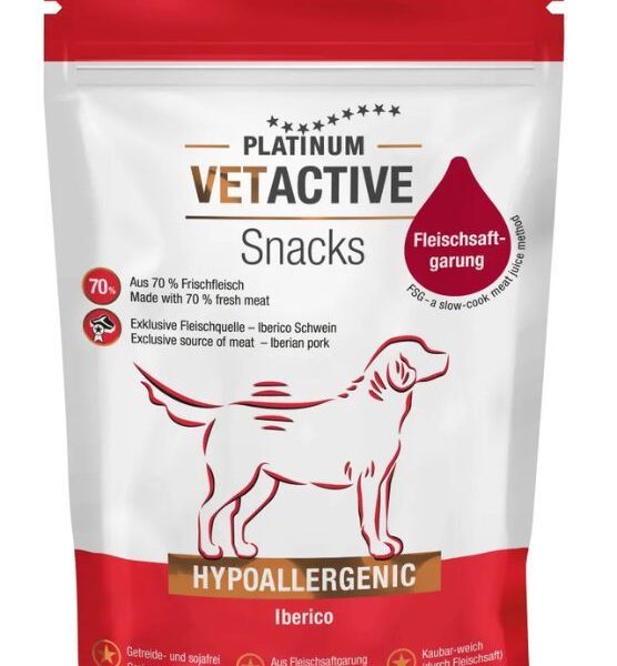 Platinum VetActive Hypoallergenic - hipoalerginiai skanėstai šunims su Iberico kiauliena, 200g