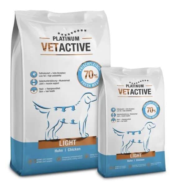 Platinum VetActive mažesnio kaloringumo sausas pašaras šunims, turintiems viršsvorio