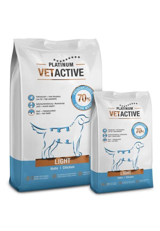 Platinum VetActive mažesnio kaloringumo sausas pašaras šunims, turintiems viršsvorio
