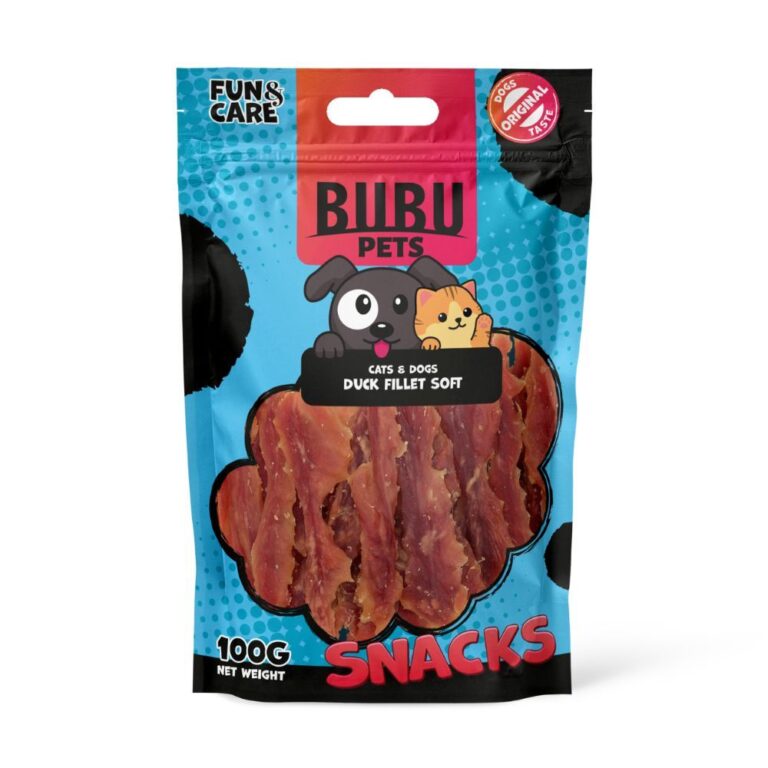 Bubu Pets Duck Fillet Soft - Minkštos Antienos Mėsos Filė juostelės, 100g