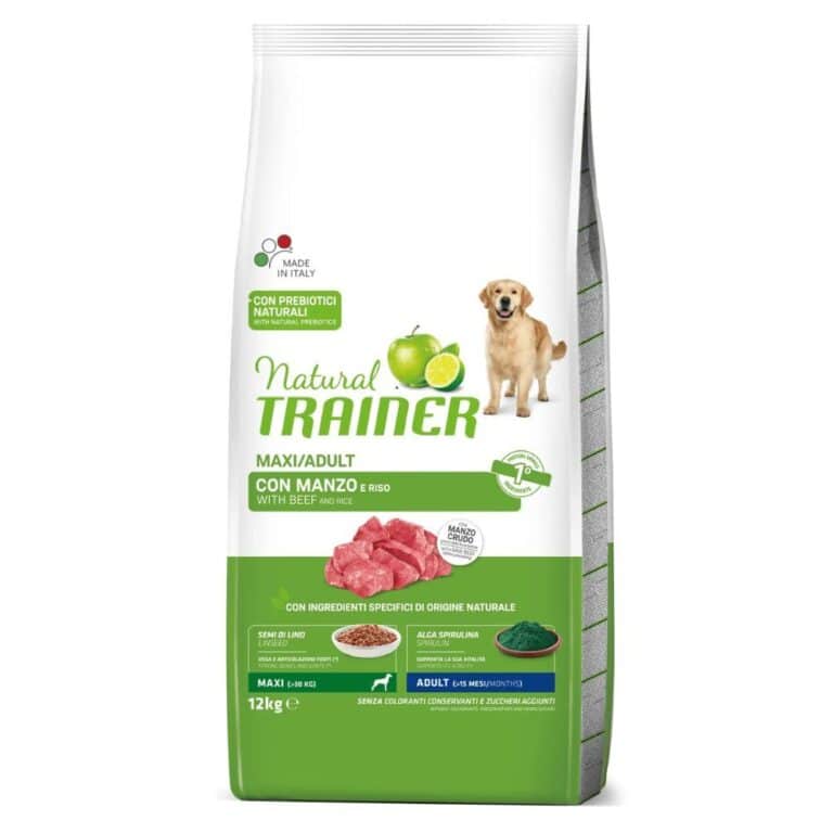 Trainer Natural Maxi Adult Beef - sausas maistas didelių veislių, suaugusiems šunims su jautiena, 12kg