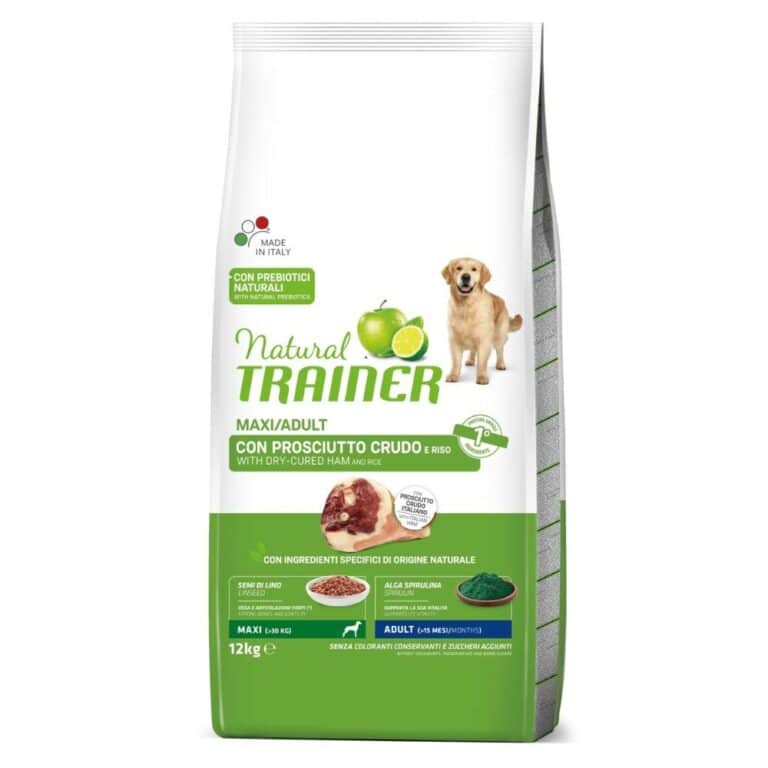 Trainer Natural Maxi Adult Ham - sausas maistas didelių veislių, suaugusiems šunims su kumpiu, 12kg