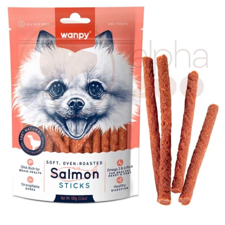 Wanpy Salmon Sticks skanėstas šunims lašišos juostelės 100g