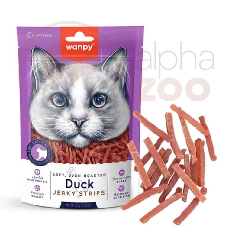Wanpy Duck jerky strips skanėstas katėms su antiena, 80g