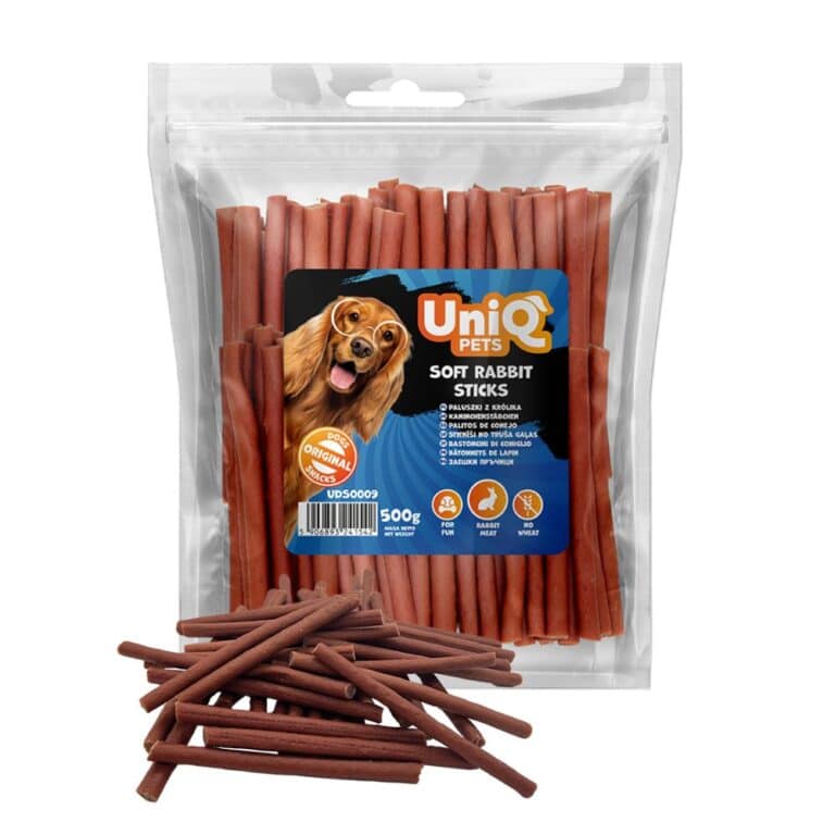 Uniq Pets rabbit sticks - triušienos mėsos juostelės skanėstas šunims 500g