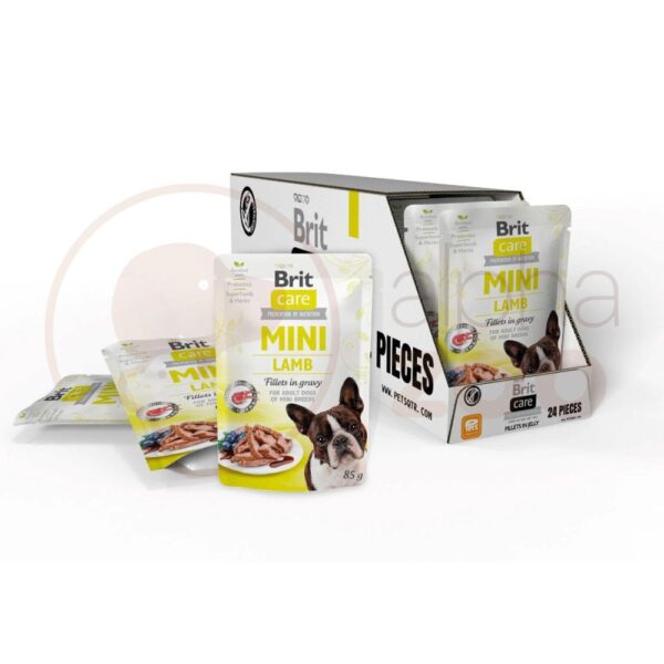 Brit Care Mini Lamb fillets in gravy konservai šunims maišeliuose 85g
