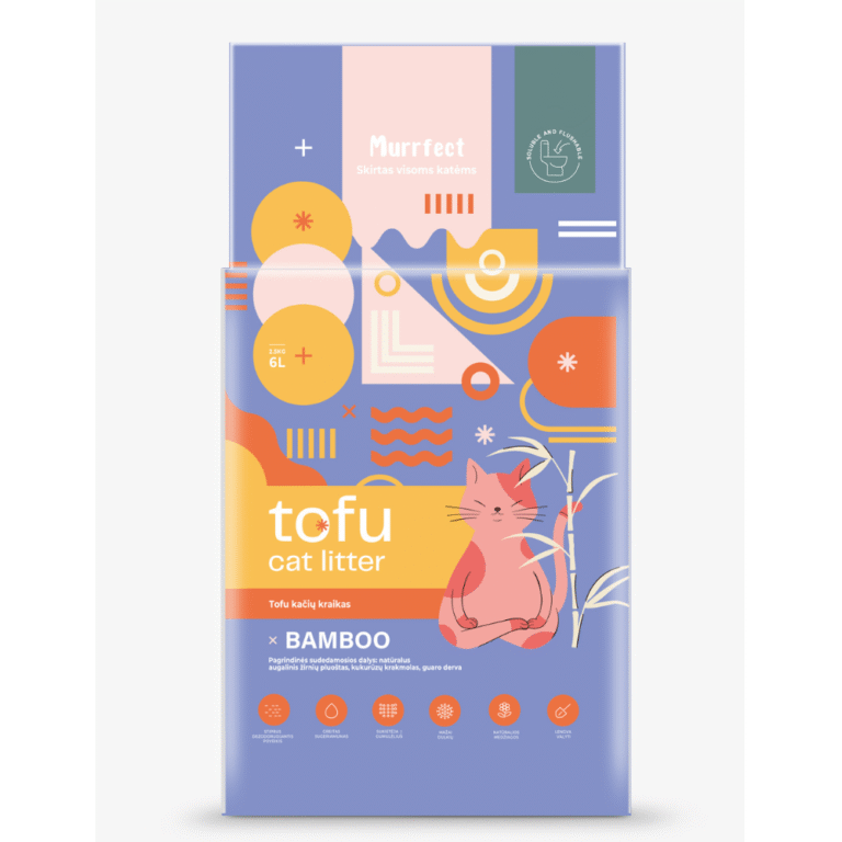 Murrfect Bamboo tofu kraikas katėms aktyvintos anglies kvapo sušokantis, nedulkantis 6l