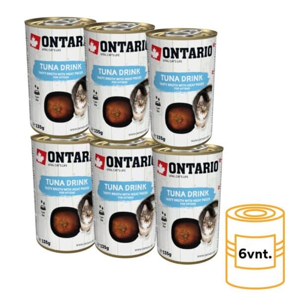 ONTARIO Kitten Tuna Drink - sriuba kačiukams su tunu, 135g*6vnt.