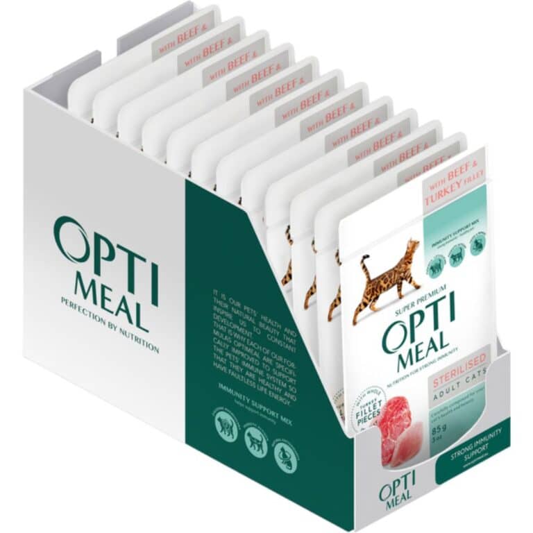 OPTIMEAL Sterilised Beef & Turkey 85g*8vnt.