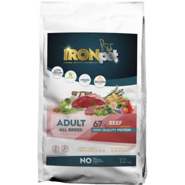 IRONpet BEEF Adult All Breed vieno baltymo pašaras suaugusiems šunims