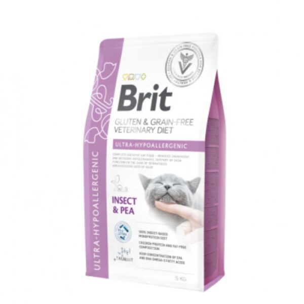 Brit GF Veterinary Diets Cat Ultra-Hypoallergenic sausas maistas katėms 2kg 5kg