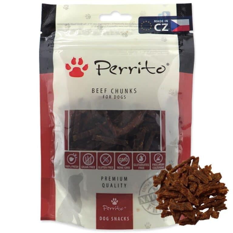 Perrito Beef chunks skanėstai šunims jautienos gabaliukai 100g