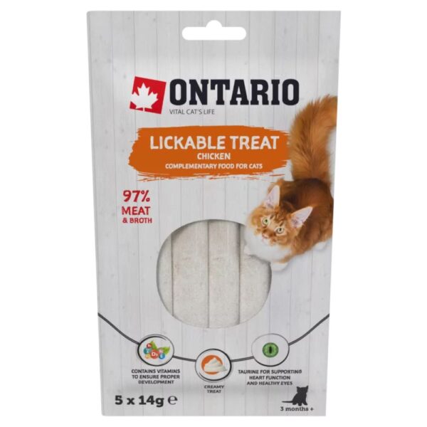 ONTARIO Lickable treat Chicken 5x14g laižomas skanėstas katėms su vištiena