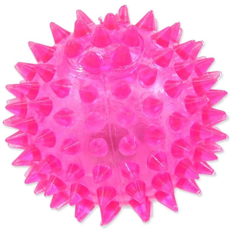 Dog Fantasy kamuoliukas su LED ir spygliais, 5cm (rožinis)