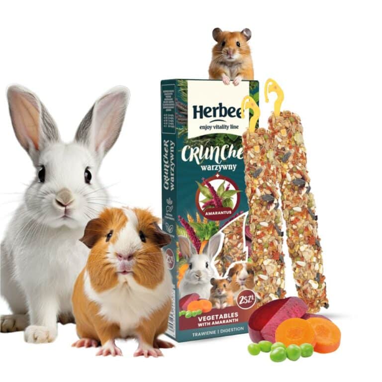 HERBEE su daržovėmis ir burnočiais 115g vegetables + amaranth skanėstas triušiams ir smulkiems graužikams