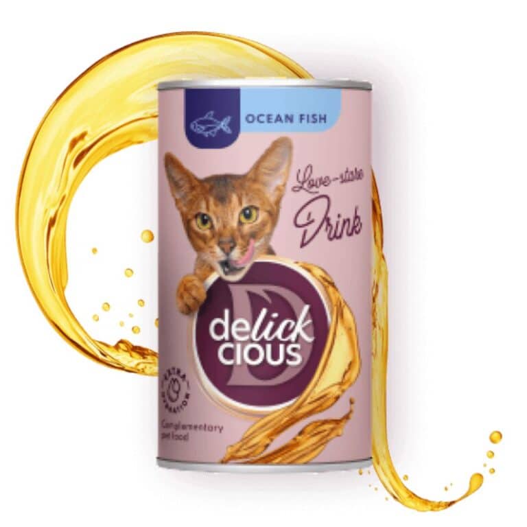 Delickcious gėrimas, sriuba katėms su vandenynų žuvimi, 140g