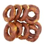 UNIQ PETS 500g duck meat on rawhide rings 10cm buivolo odos žiedai su antienos mėsa