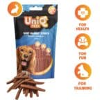 UNIQ PETS 80g soft rabbit strips triušienos juostelės šunims