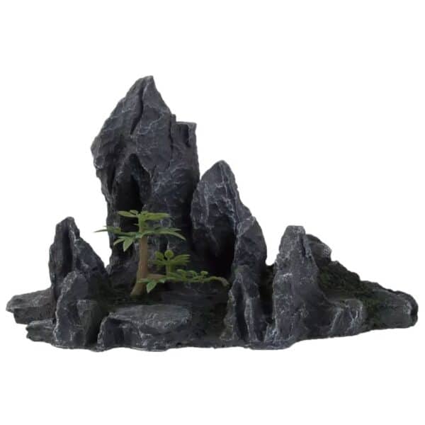 Akvariumo dekoracija kalvos ir palmė 21,5 × 10 × 12,5 cm.