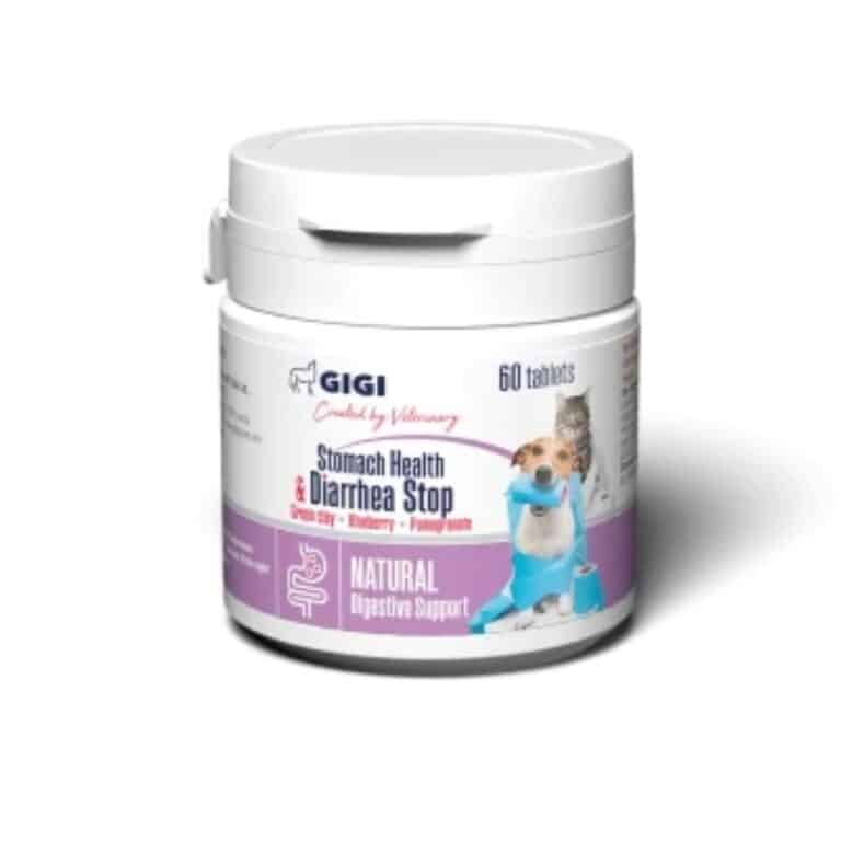 GIGI Stomach Support and Diarrhea Stop papildas šunų ir kačių virškinimui palaikyti 30 tab.