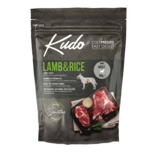 Kudo Lamb&Rice Mini Adult sausas maistas suaugusiems šunims 3 kg