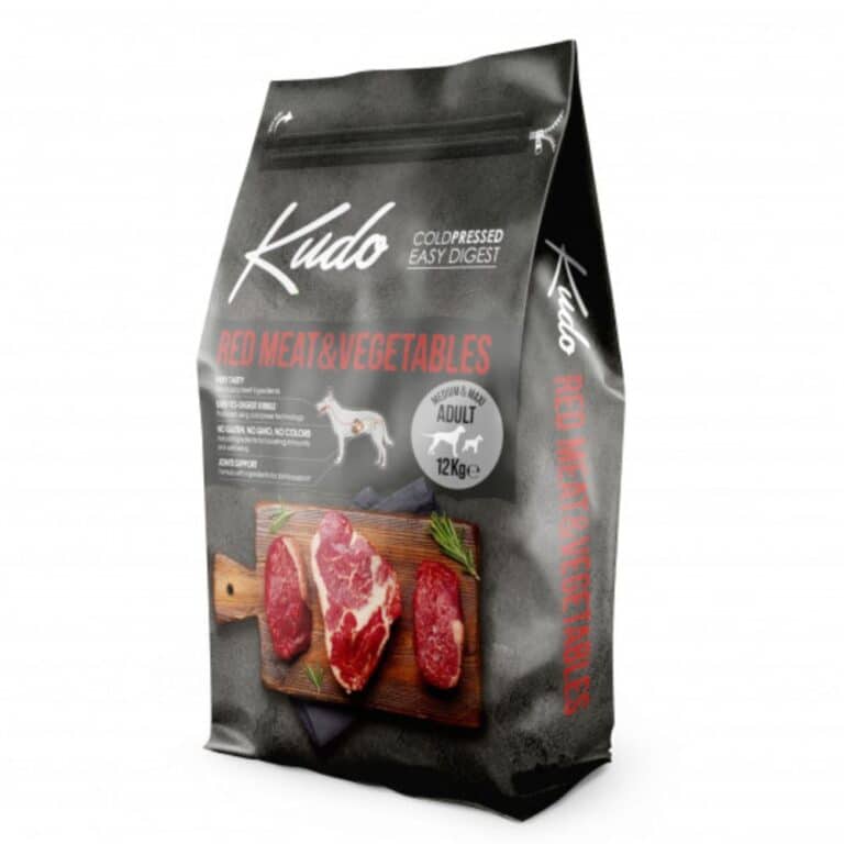 Kudo Red Meat&Vegetables Medium Maxi Adult sausas maistas suaugusiems šunims