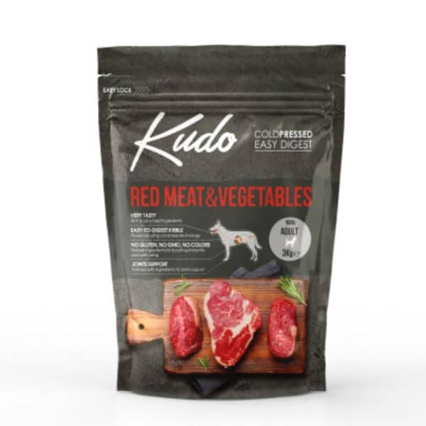 Kudo Red Meat&Vegetables Mini Adult sausas maistas suaugusiems šunims 3 kg