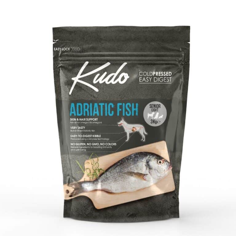Kudo Adriatic Fish Senior Light sausas maistas vyresniems šunims 3 kg